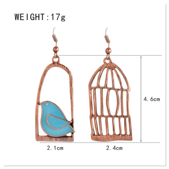 Bird & Birdcage Earrings - Picture 3 of 3